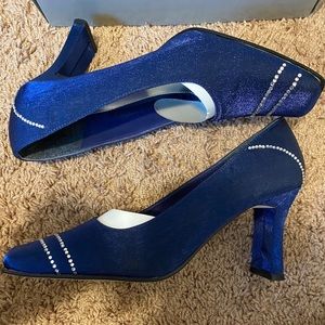 Satin royal blue heels